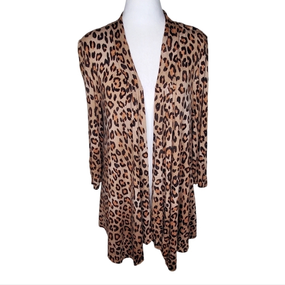 Victor Alfaro Lightweight Slouchy Leopard Print Cardigan Sz Lg The Nanny Grandma